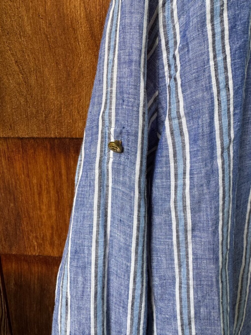 Ralph Lauren Blue & White Striped Linen Long Sleeve Tunic in Women's X-Large - Picture 6 of 9